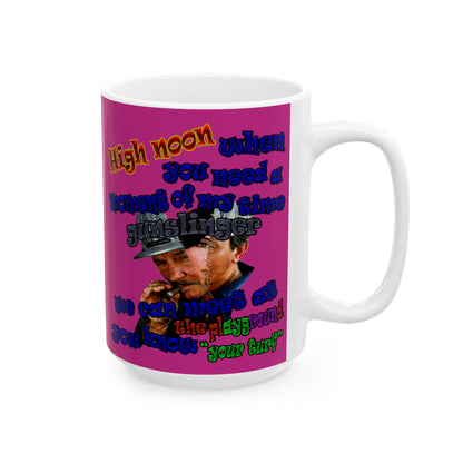 high noon - White Mug (pink)