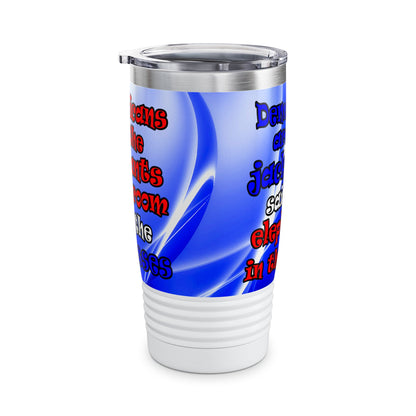 donkeys and elephants - Ringneck Tumbler, 20oz (blue-white wave)