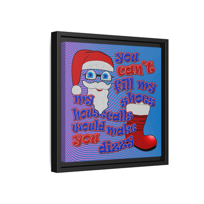 santa's shoes - framed canvas art (light blue-purple wave)