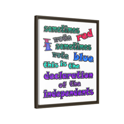 declaration of the independents - framed canvas art (white)