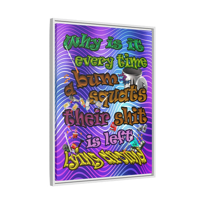 the bum's shit - framed canvas art (purple wave)