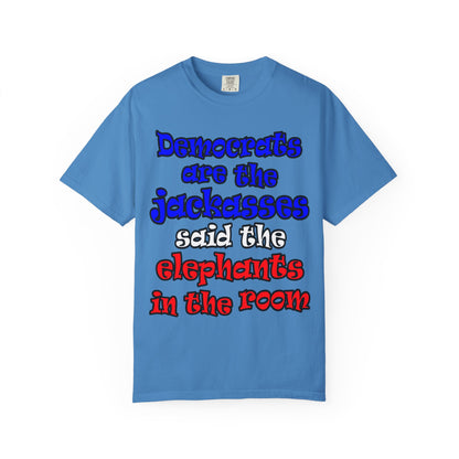 donkeys and elephants - Unisex Garment-Dyed T-shirt