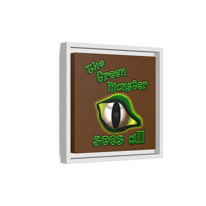green monster - framed canvas art (brown)