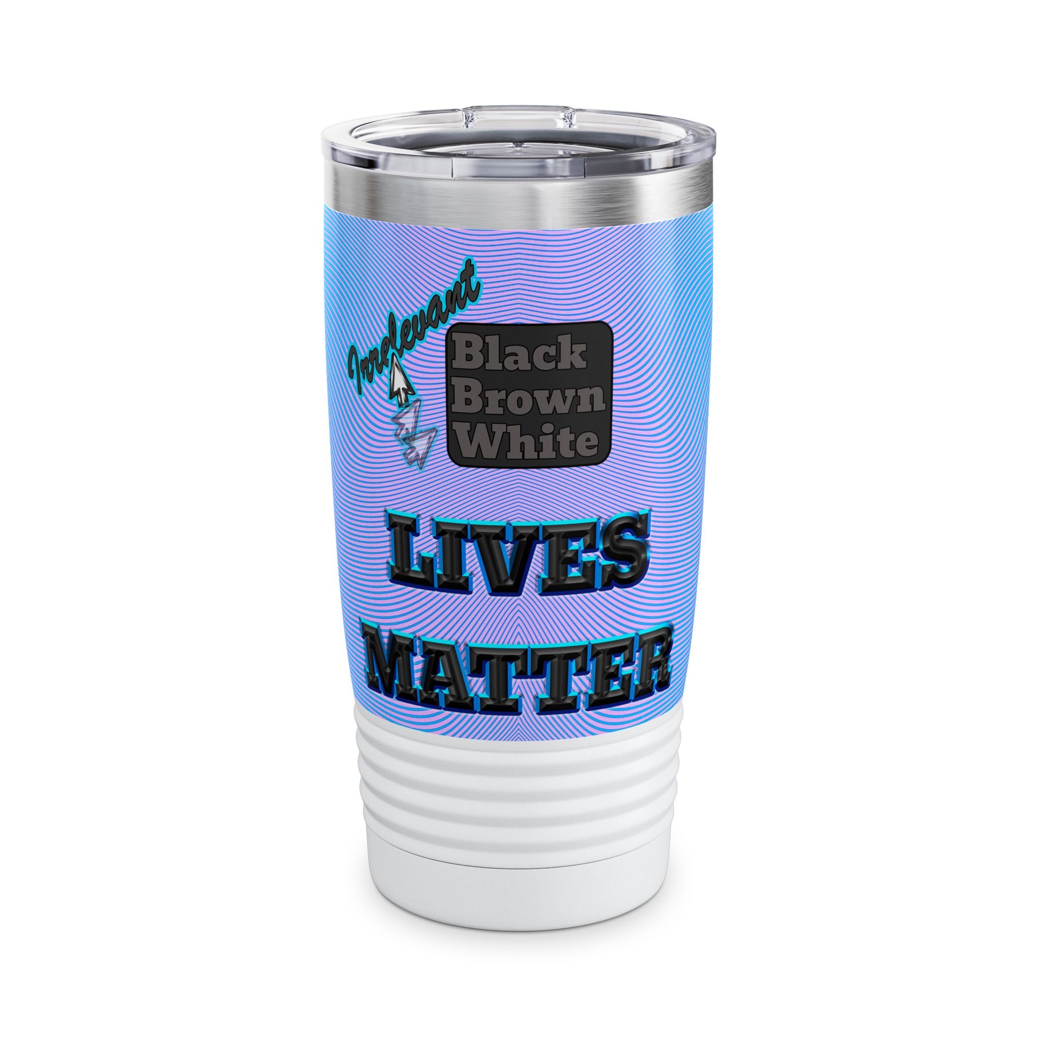 irrelevant - Ringneck Tumbler, 20oz (light blue-purple wave)