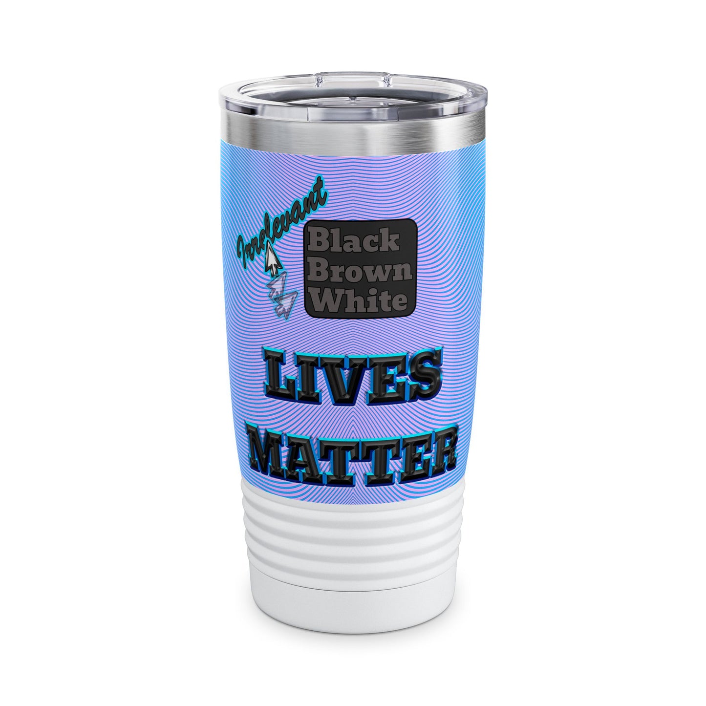 irrelevant - Ringneck Tumbler, 20oz (light blue-purple wave)
