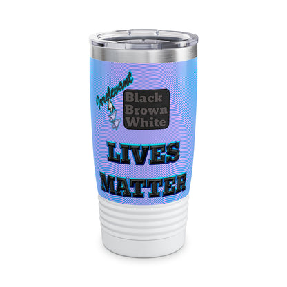 irrelevant - Ringneck Tumbler, 20oz (light blue-purple wave)