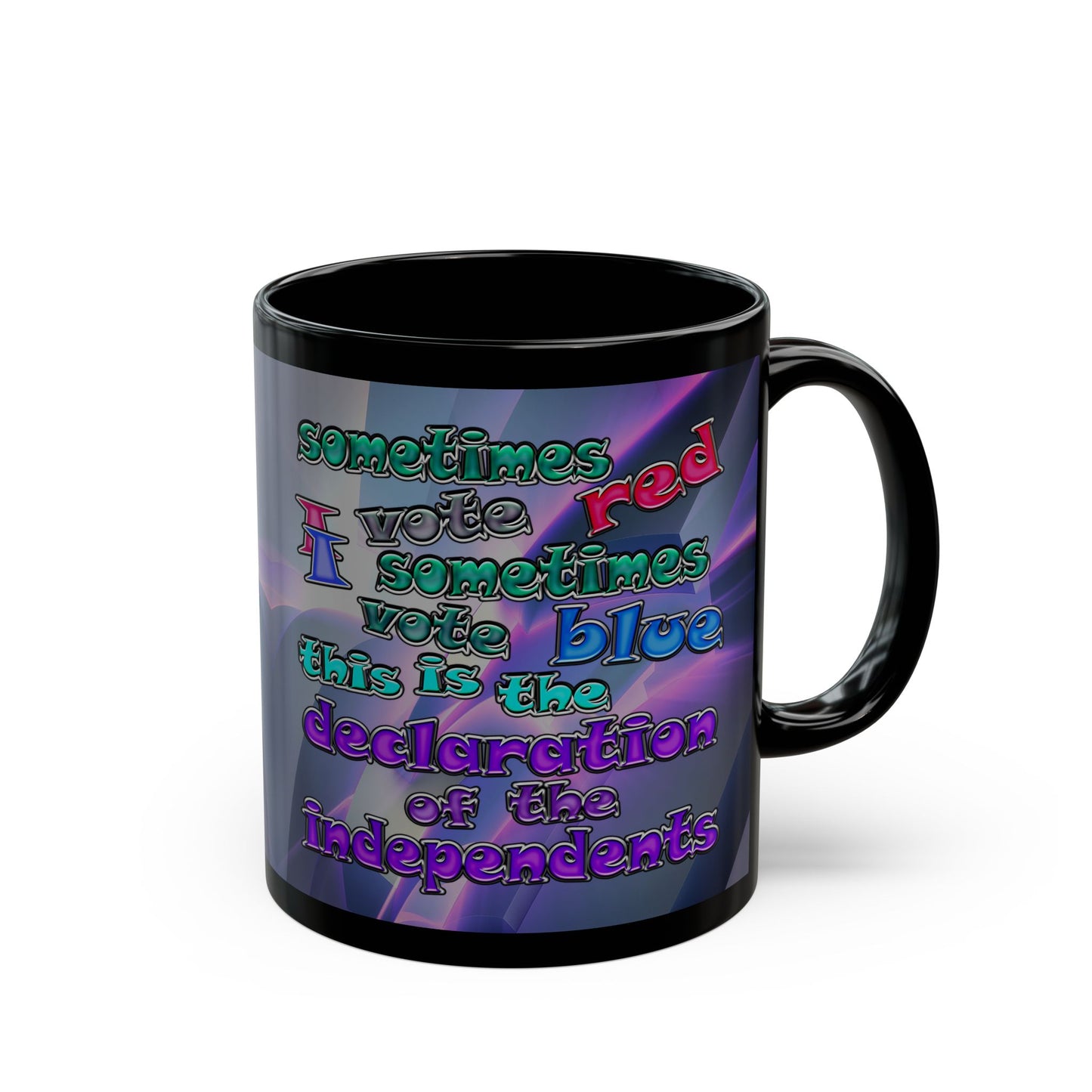 declaration of the independents - Black Mug (grey-pink wave)