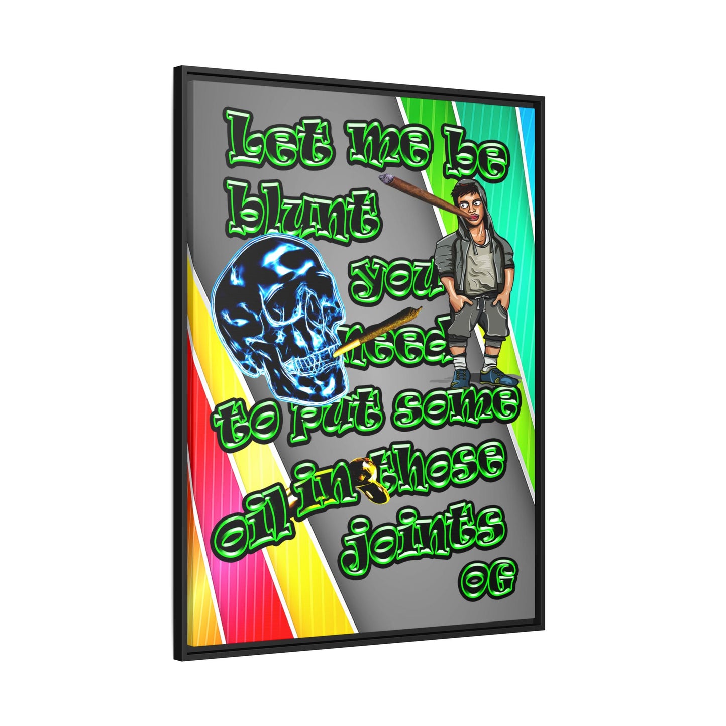 og - framed canvas art (rainbow split)