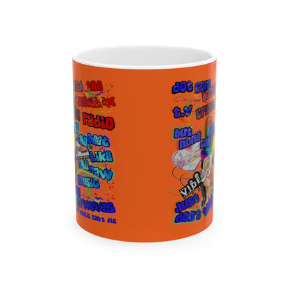 drop the beat - White Mug (orange)