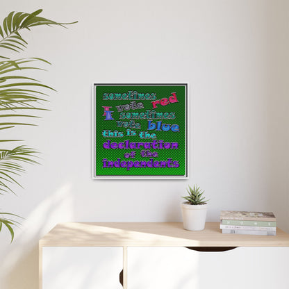 declaration of the independents - framed canvas art (logo green)