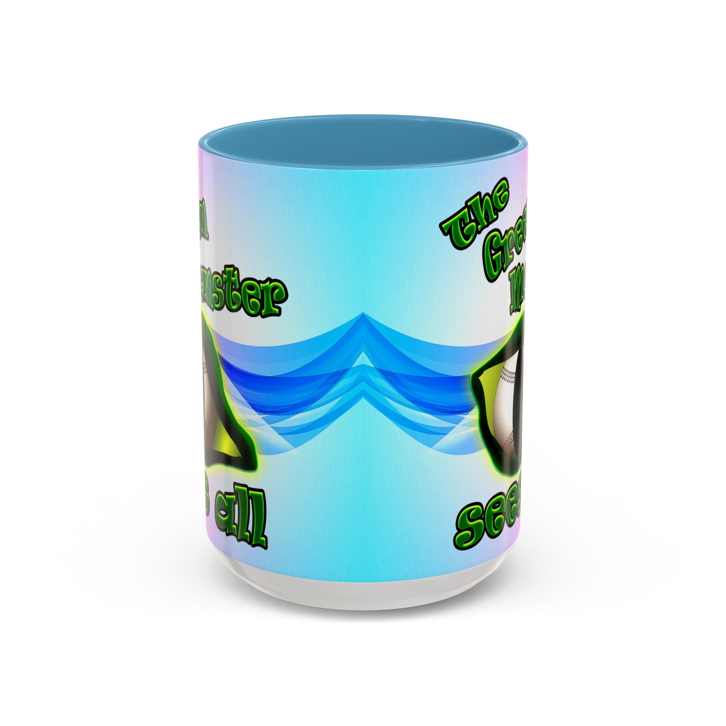 green monster - Accent Mug (light blue-pink wave)