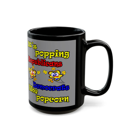 popping like popcorn - Black Mug (grey)