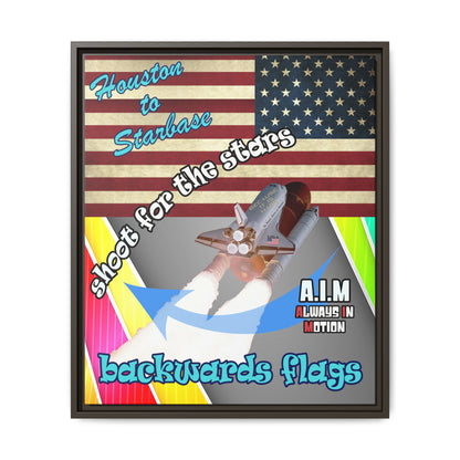 shoot for the stars - framed canvas art (rainbow split)