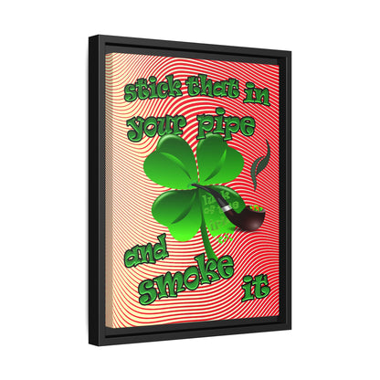 stick that in your pipe and smoke it - framed canvas art (yellow-orange wave)