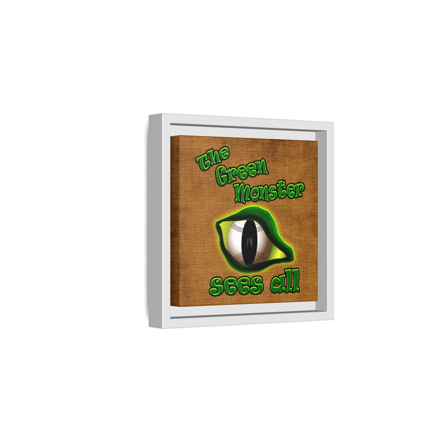 green monster - framed canvas art (brown papyrus)