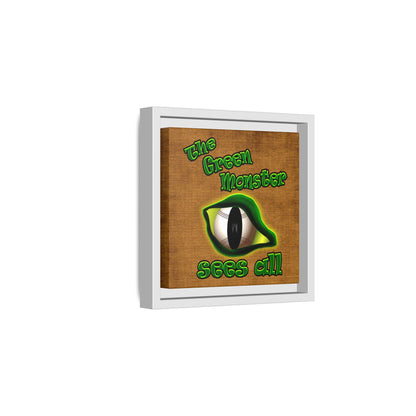 green monster - framed canvas art (brown papyrus)