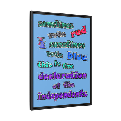 declaration of the independents - framed canvas art (light blue)