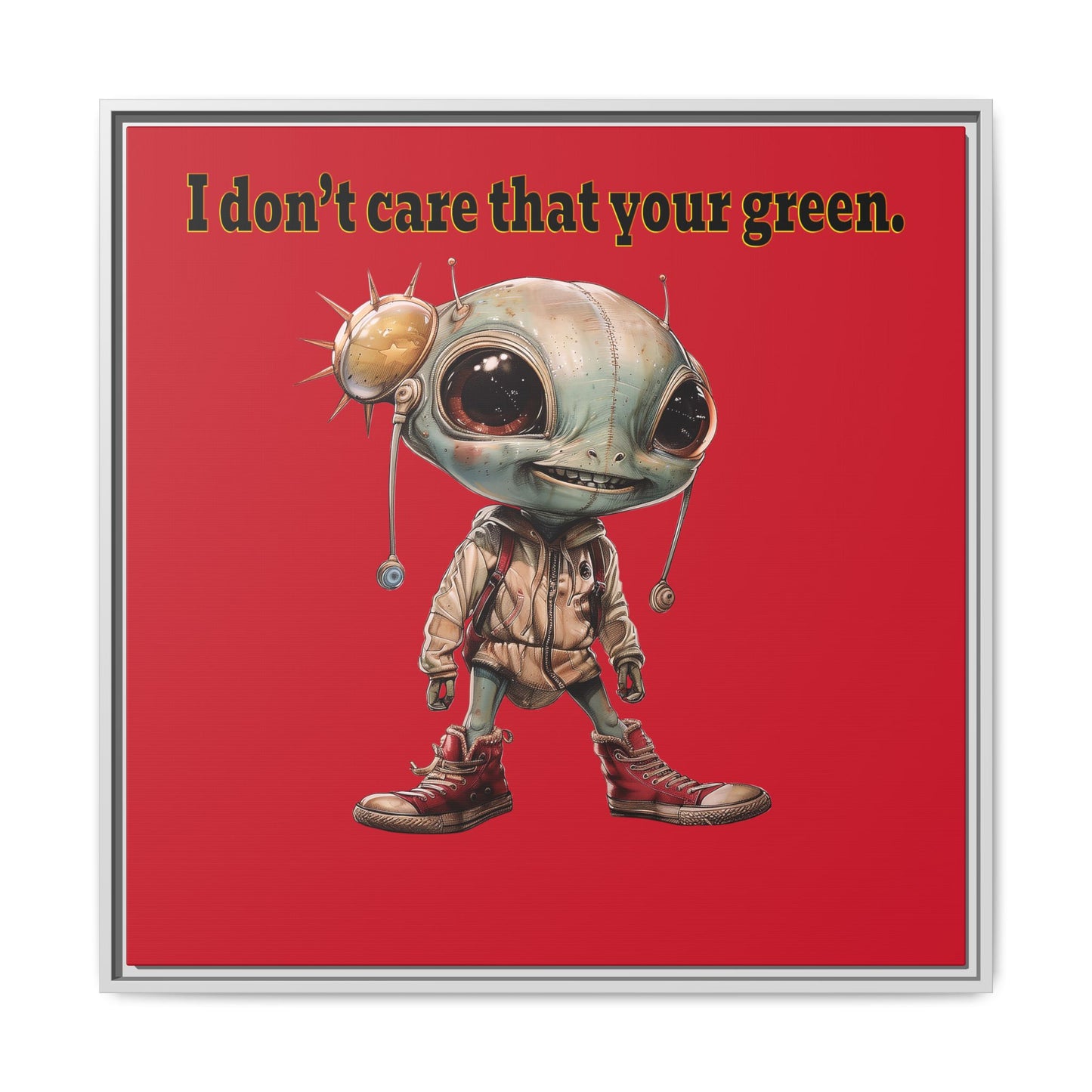 I don't care that your green - framed canvas art (dark red)