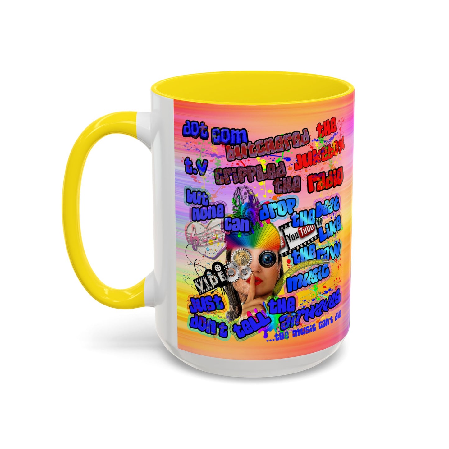 drop the beat - Accent Mug (color blur)