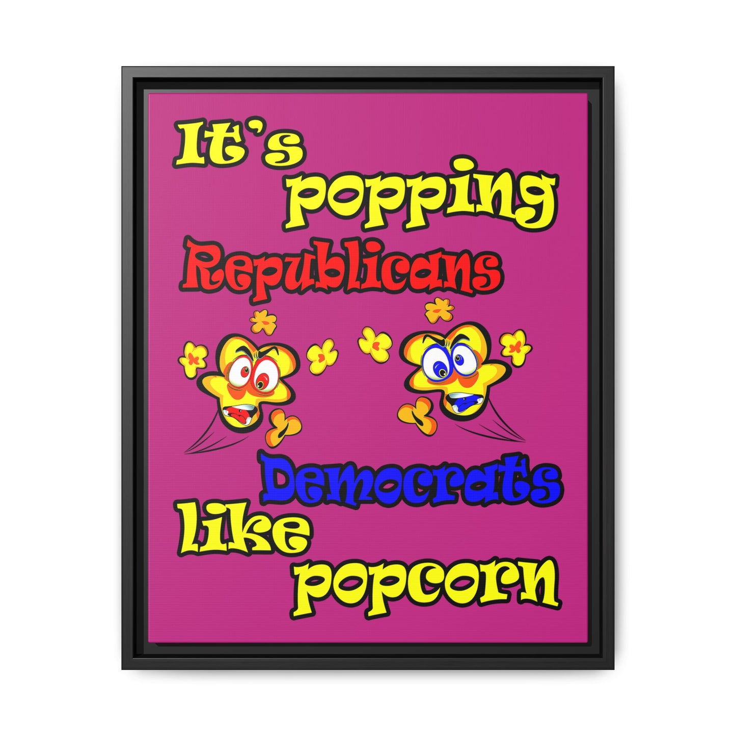 popping like popcorn - framed canvas art (pink)