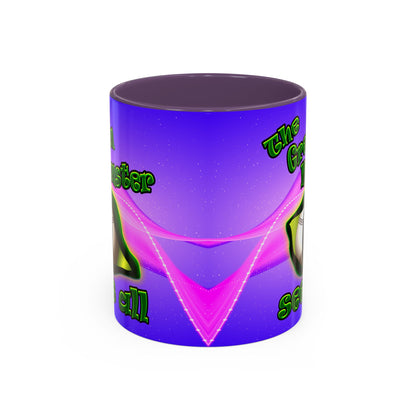 green monster - Accent Mug (purple-pink wave)