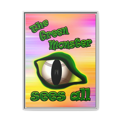 green monster - framed canvas art (color blur)