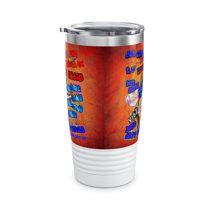 drop the beat - Ringneck Tumbler, 20oz  (burnt orange)