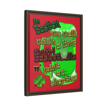 celtics logo - framed canvas art (dark red)
