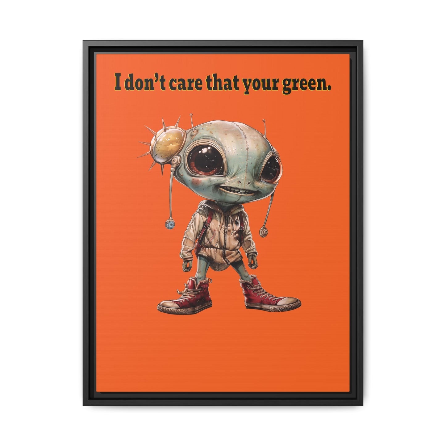I don't care that your green - framed canvas art (orange)