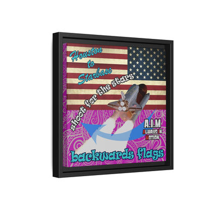 shoot for the stars - framed canvas art (pink swirl)