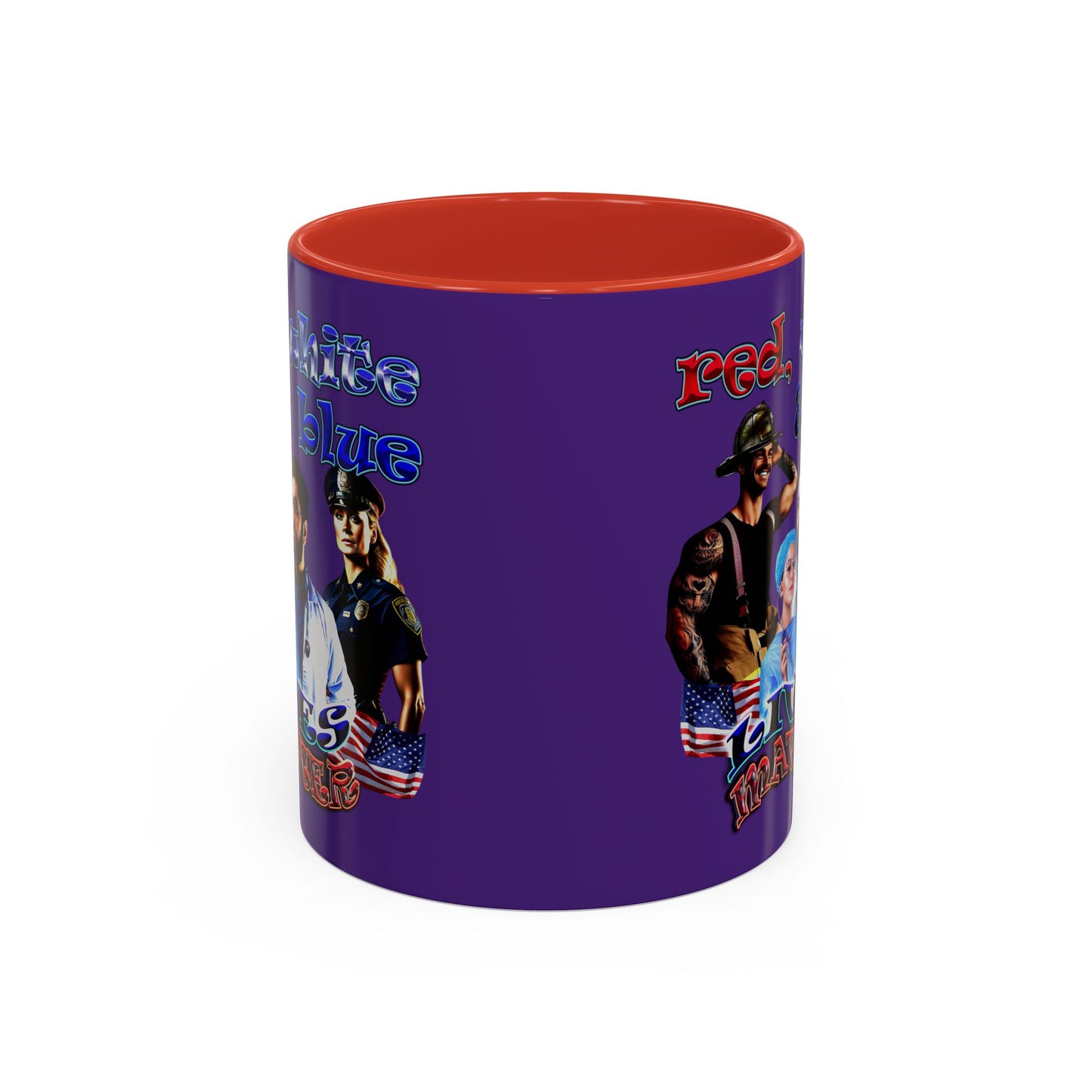 rw&b lives matter - Accent Mug (purple)