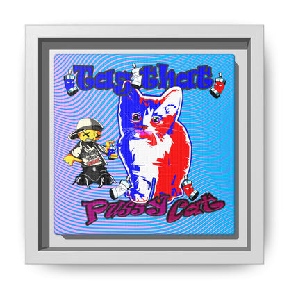 tag that - framed canvas art (light blue-purple wave)