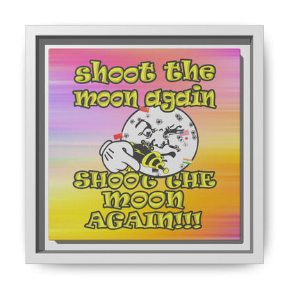 shoot the moon again - framed canvas art (color blur)