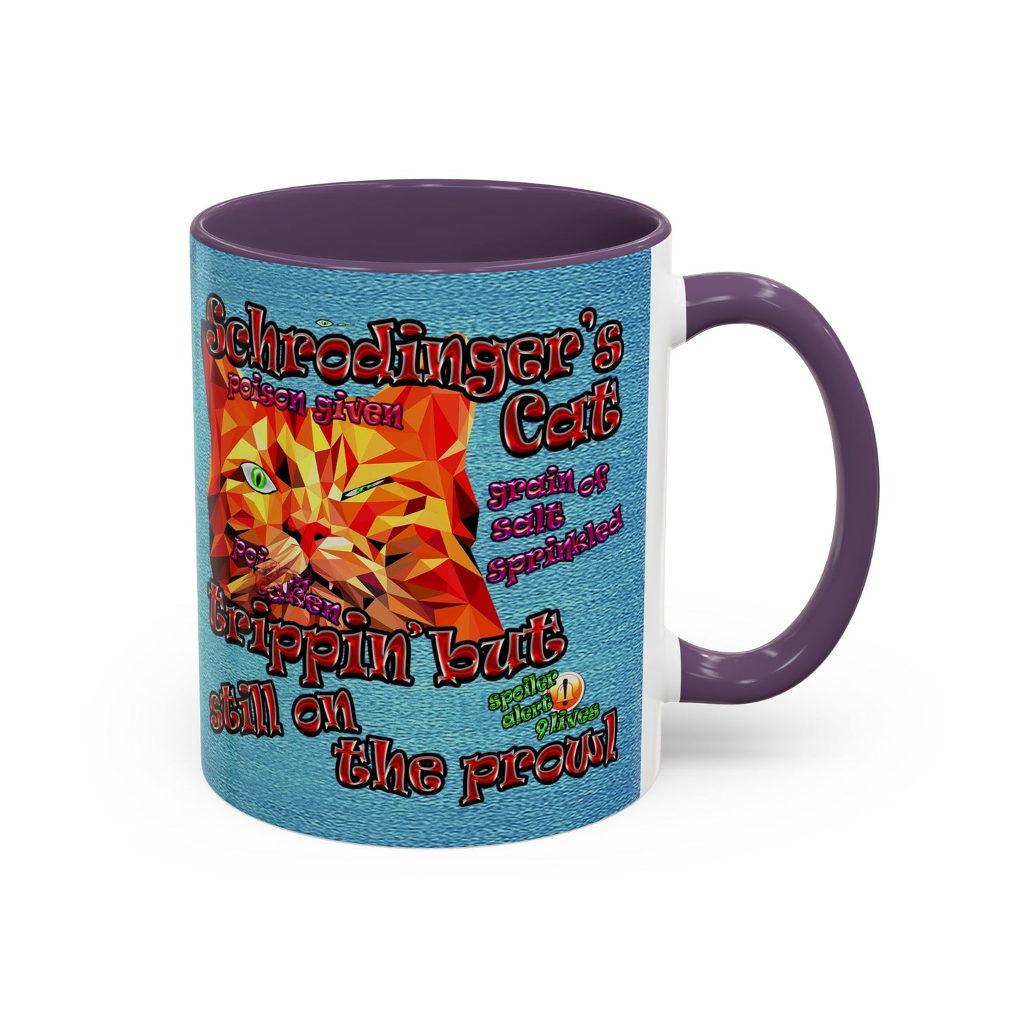 schrodinger's cat - Accent Mug (faded blue)