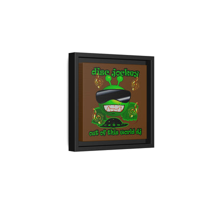 disc jockey - framed canvas art (brown)
