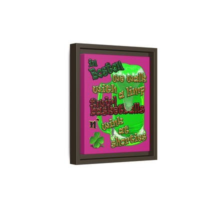 celtics logo - framed canvas art (pink)