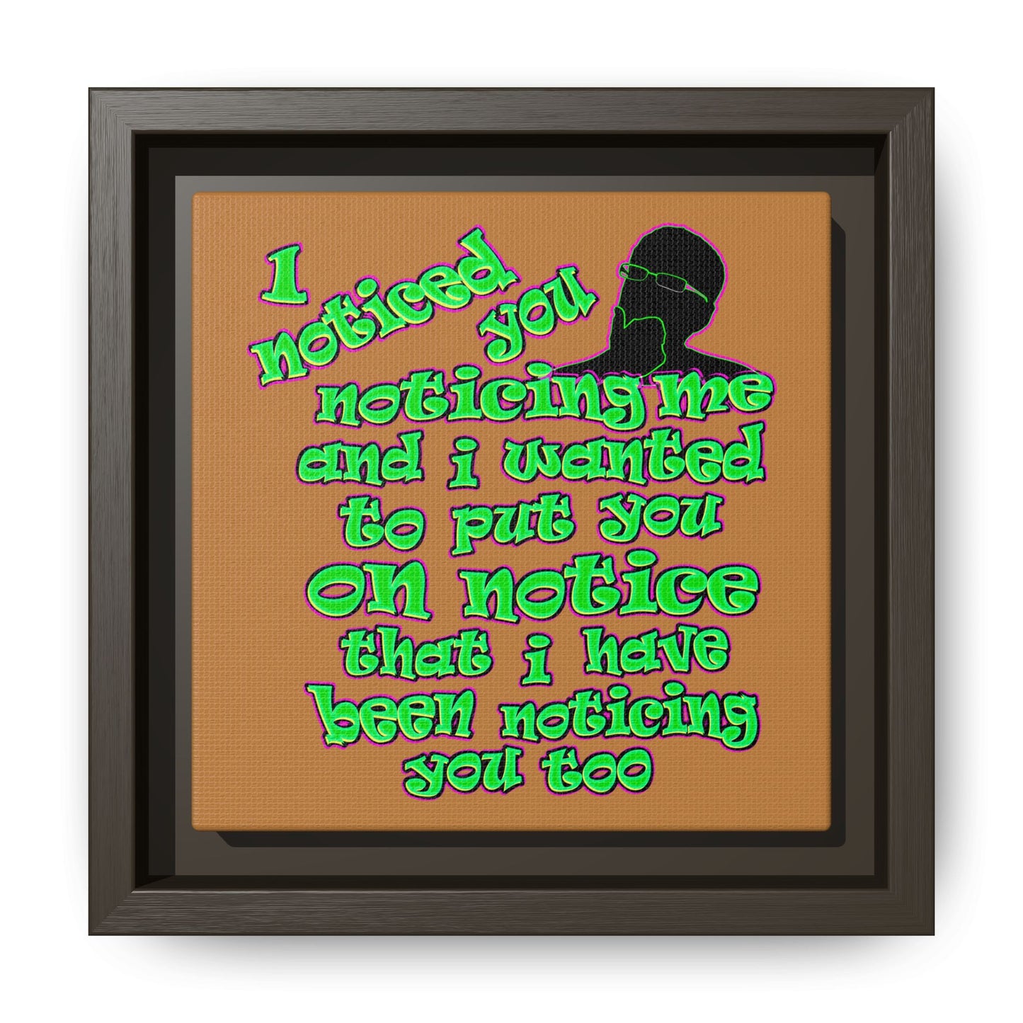noticed you noticing - framed canvas art (light brown)
