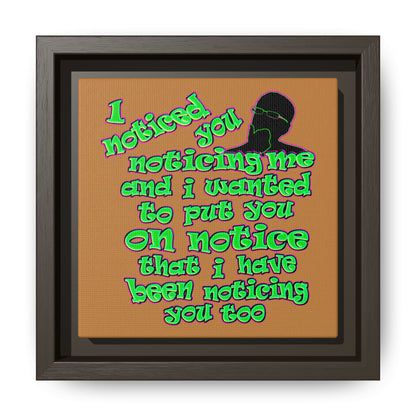 noticed you noticing - framed canvas art (light brown)