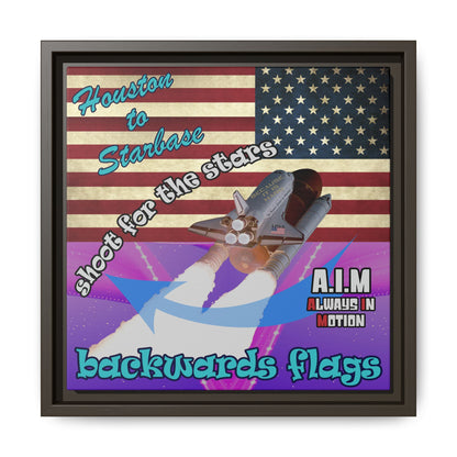 shoot for the stars - framed canvas art (purple-pink wave)