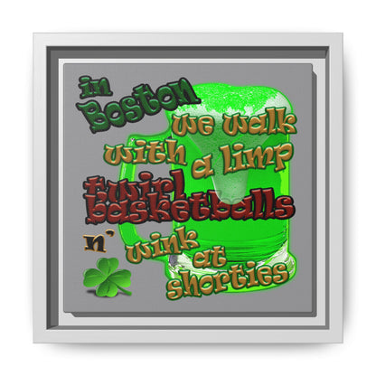 celtics logo - framed canvas art (grey)