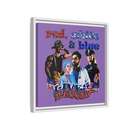 rw&b lives matter - framed canvas art (light purple)