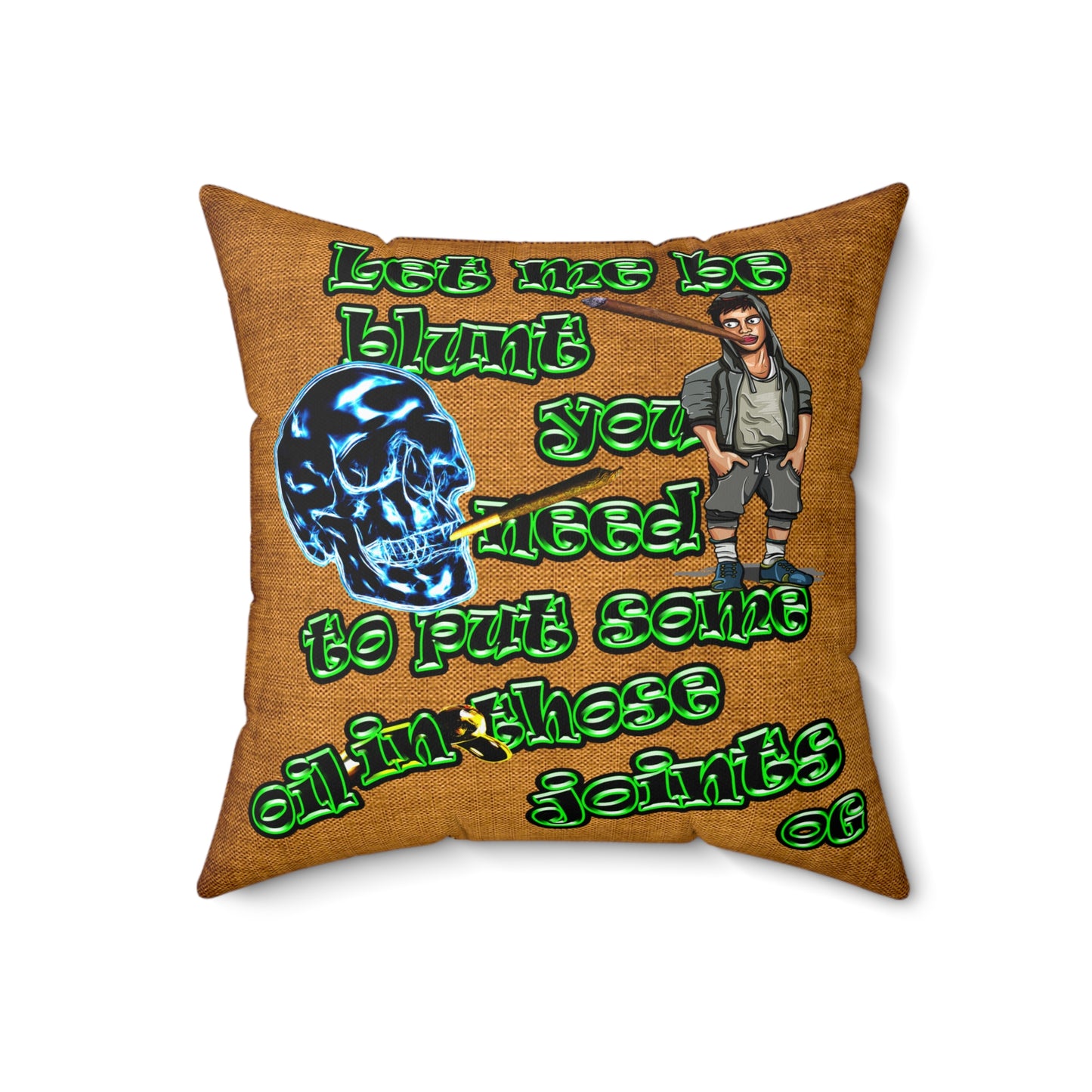 og - Spun Polyester Square Pillow - (dichromatic brown papyrus)