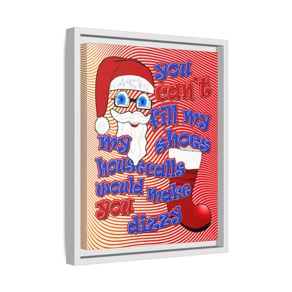 santa's shoes - framed canvas art (yellow-orange wave)
