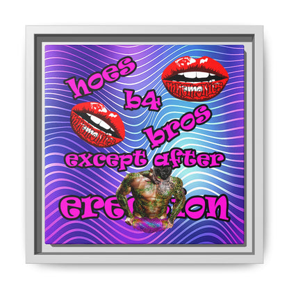 hoes b4 bros - framed canvas art (purple wave)