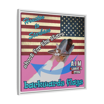 shoot for the stars - framed canvas art (light pink)