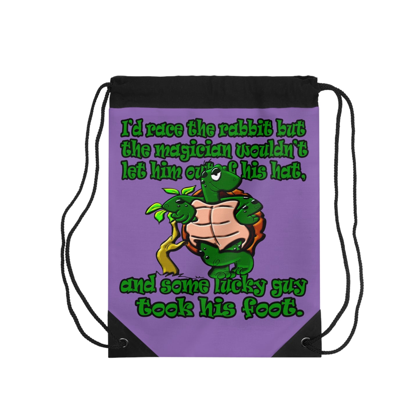 turtle race - Drawstring Bag (light purple)
