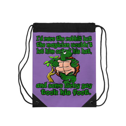 turtle race - Drawstring Bag (light purple)