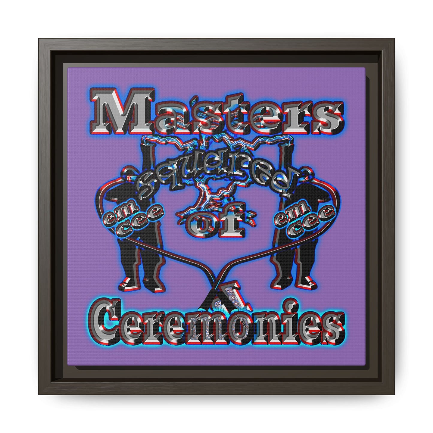 em cee squared - framed canvas art (light purple)