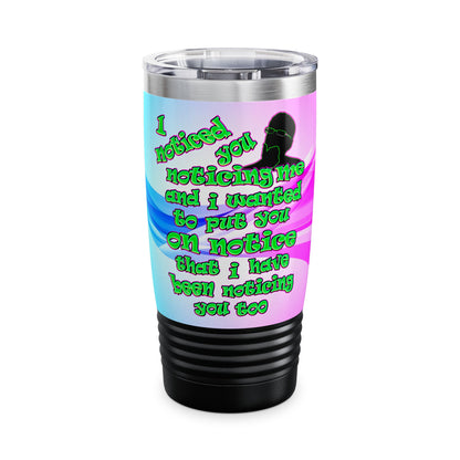 noticed you noticing - Ringneck Tumbler, 20oz (light blue-pink wave)