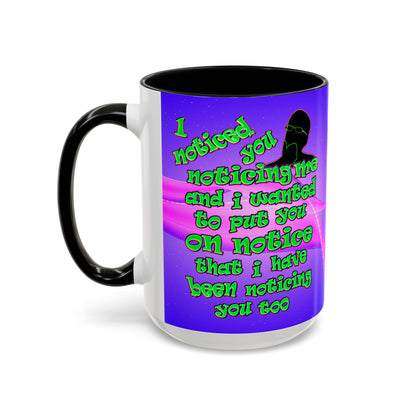 noticed you noticing - Accent Mug (purple-pink wave)